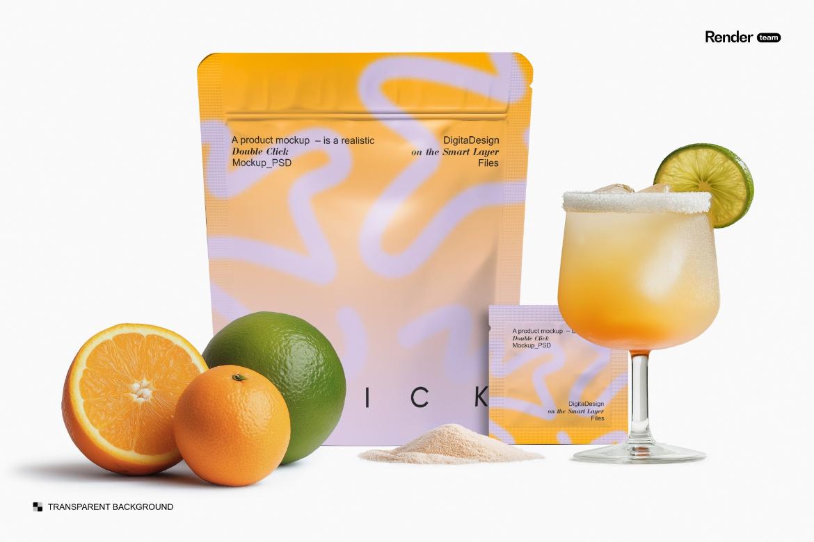 Stand-Up Pouch and Sachet Mockup Set