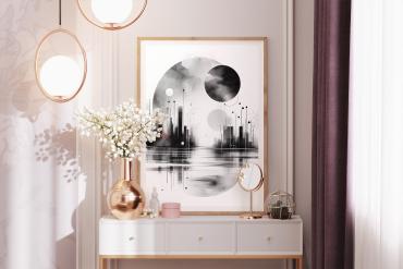 Wooden Art Frame in Modern Interior Mockup