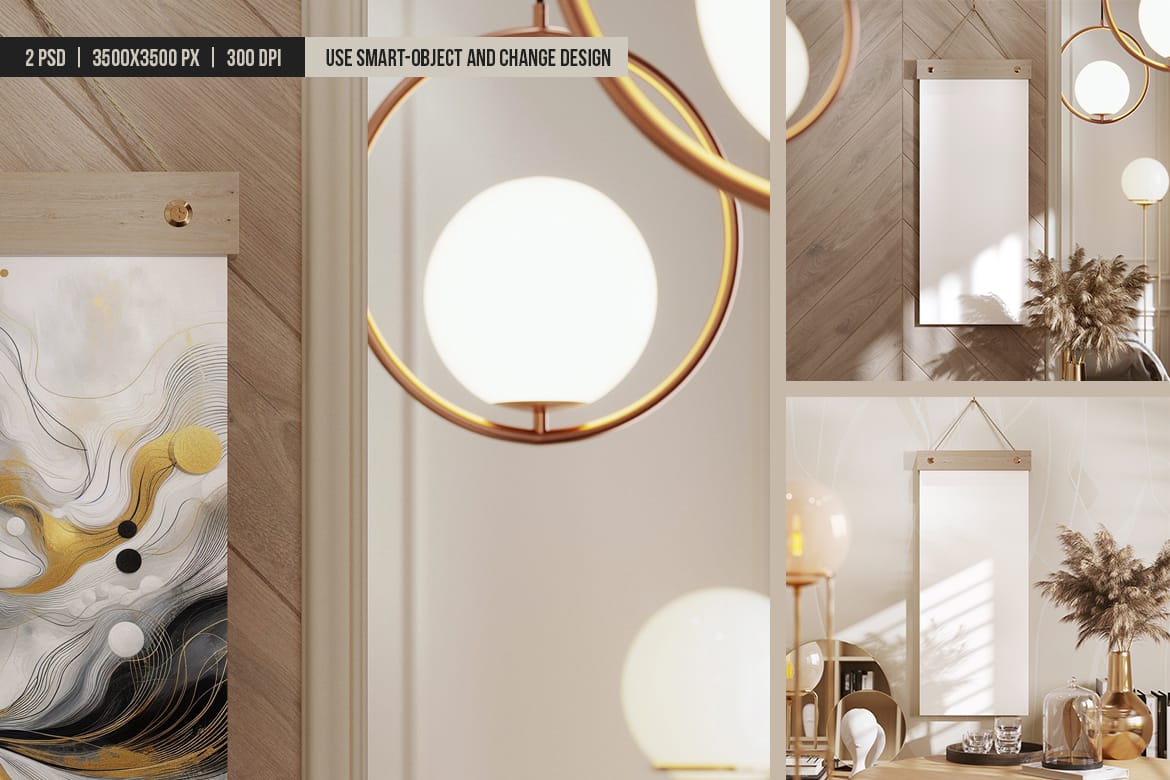 Wall Hanging Calendar Poster Mockup
