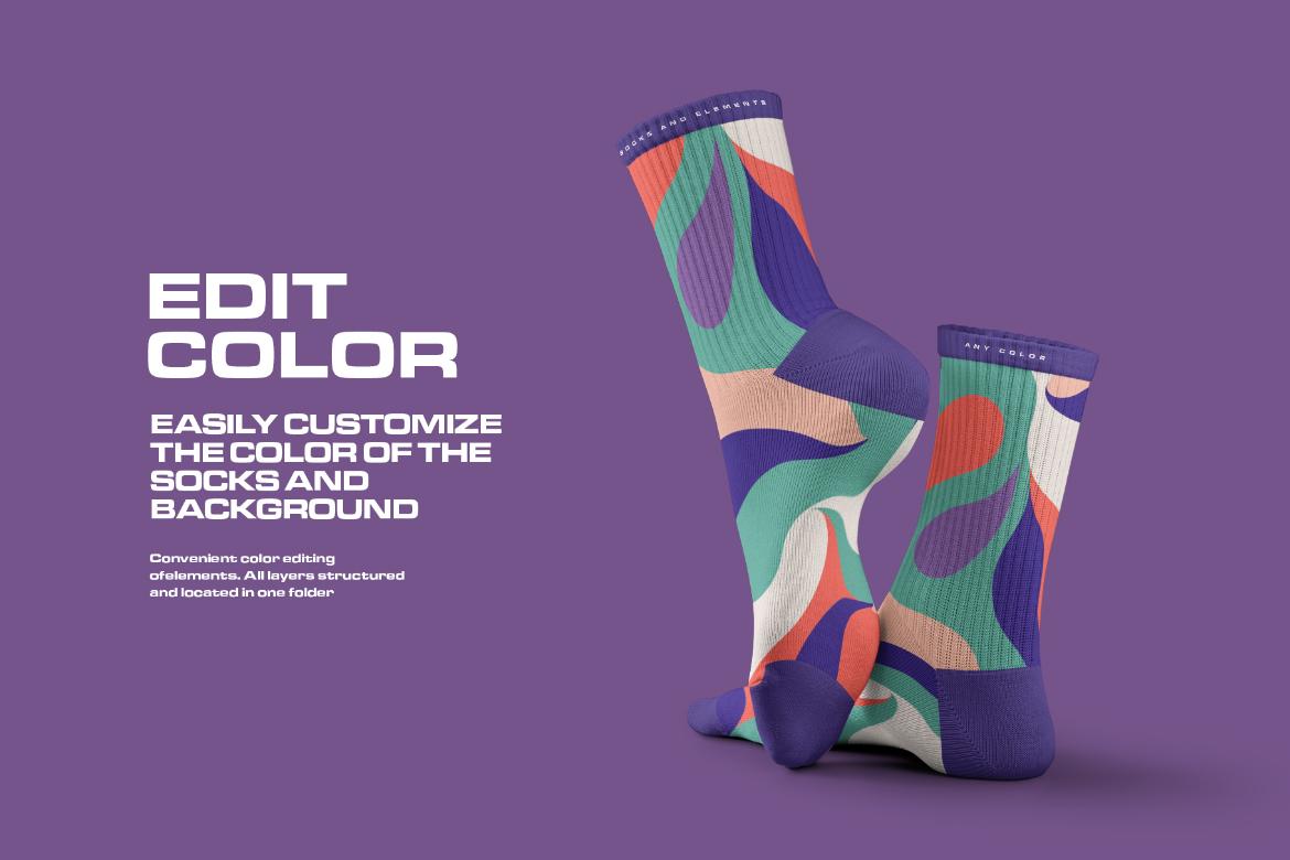 10 Mockups High Socks in the 3D Style