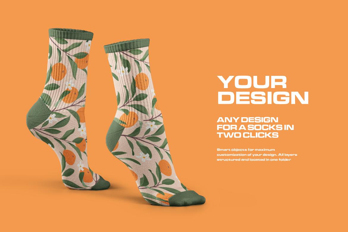 10 Mockups High Socks in the 3D Style