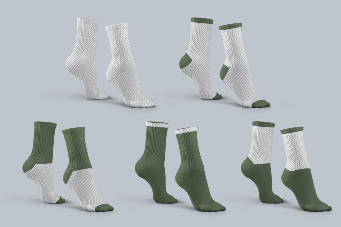 10 Mockups High Socks in the 3D Style