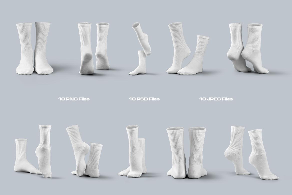 10 Mockups High Socks in the 3D Style