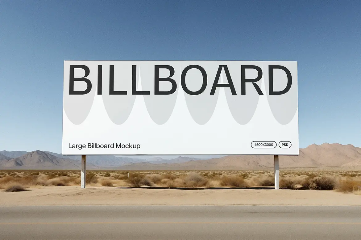Road Billboard Mockup