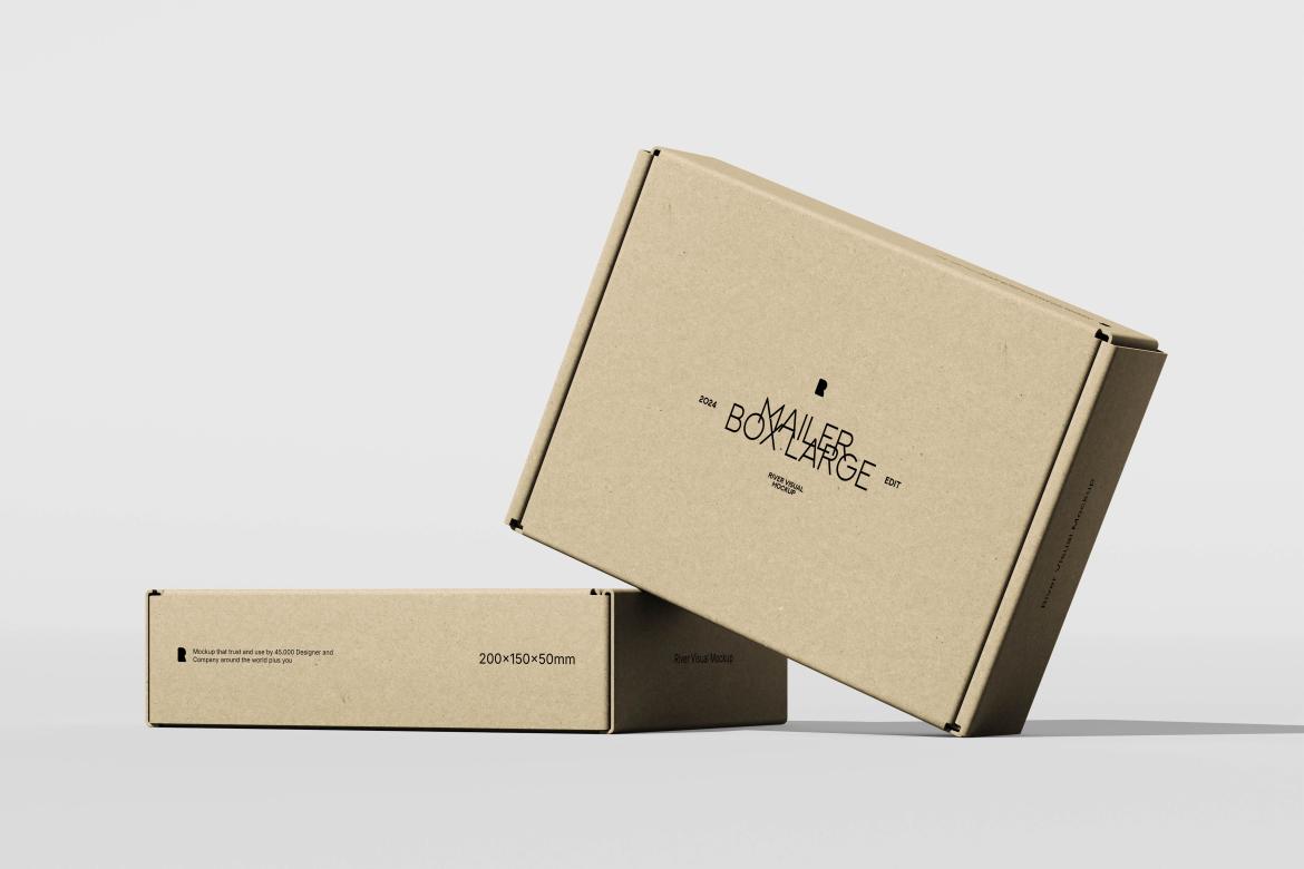 Mailer Box Large Size Packaging Mockup