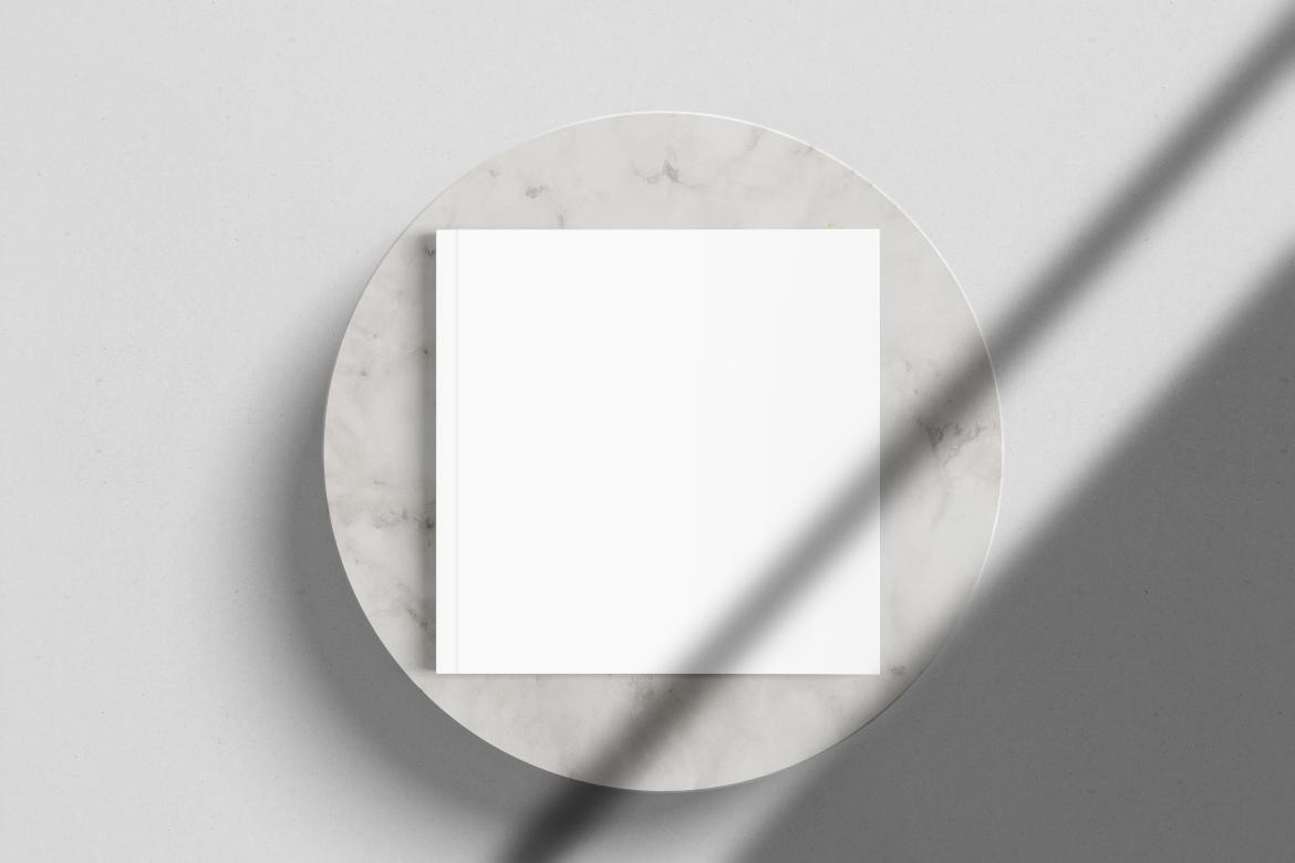 Square Magazine with Shadow Mockup
