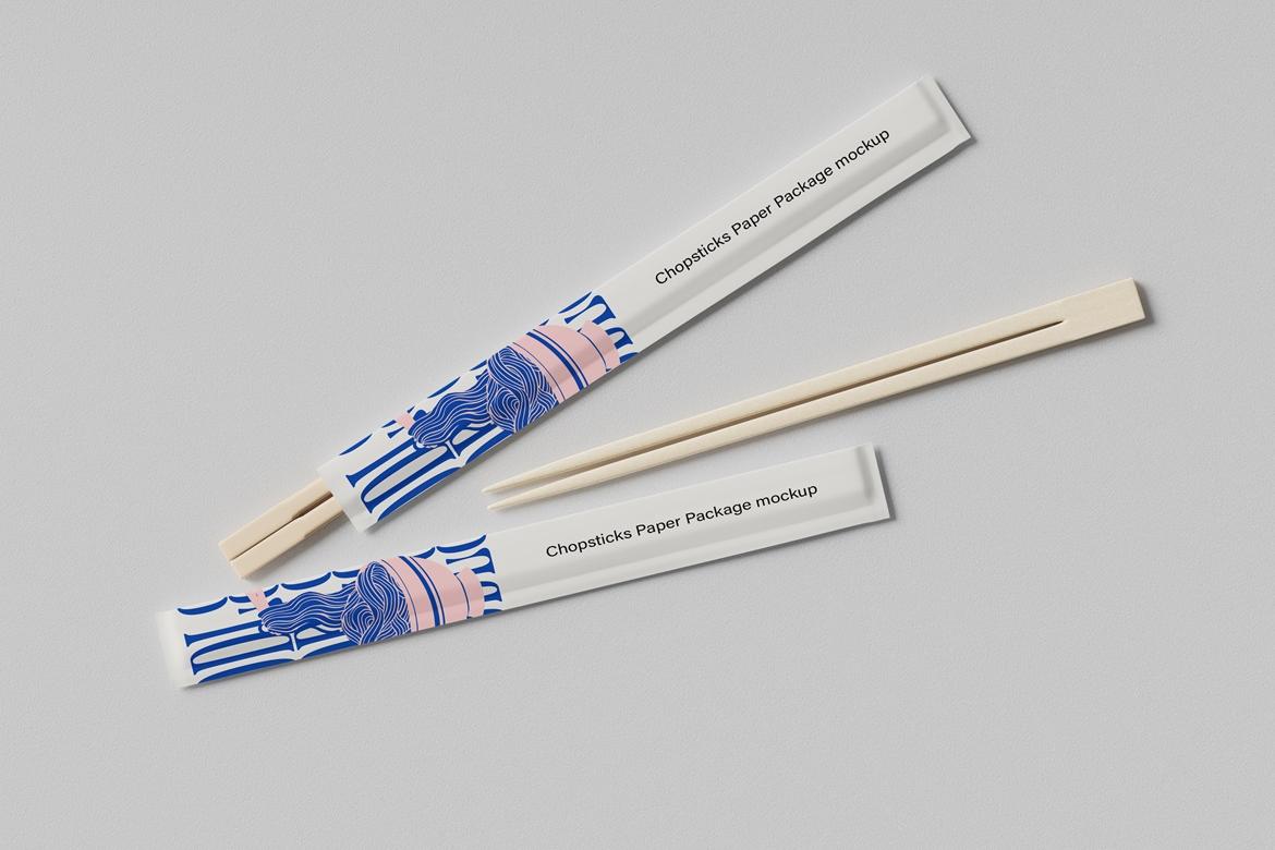 Chopsticks Paper Package Mockup