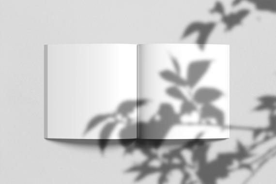 Square Magazine with Shadow Mockup