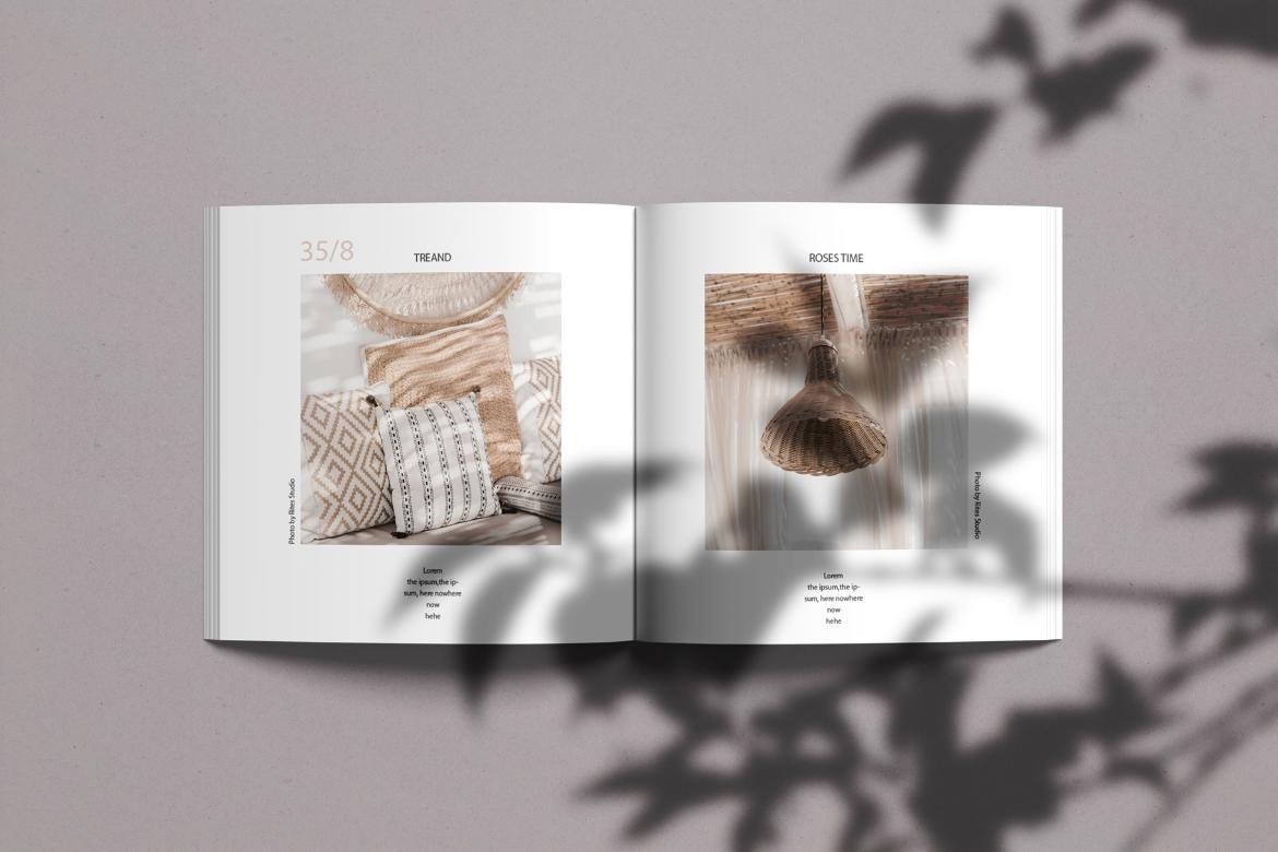Square Magazine with Shadow Mockup