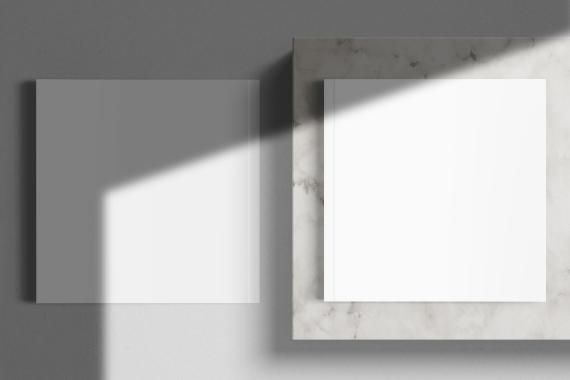 Square Magazine with Shadow Mockup