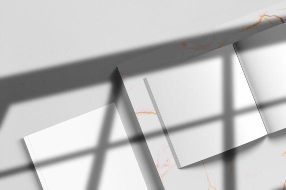 Square Magazine with Shadow Mockup