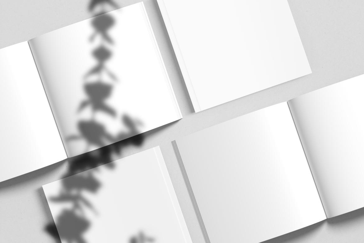 Square Magazine with Shadow Mockup