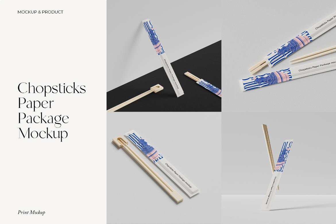 Chopsticks Paper Package Mockup