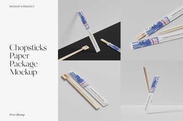 Chopsticks Paper Package Mockup
