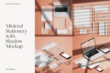 Minimal Stationery with Shadow Mockup
