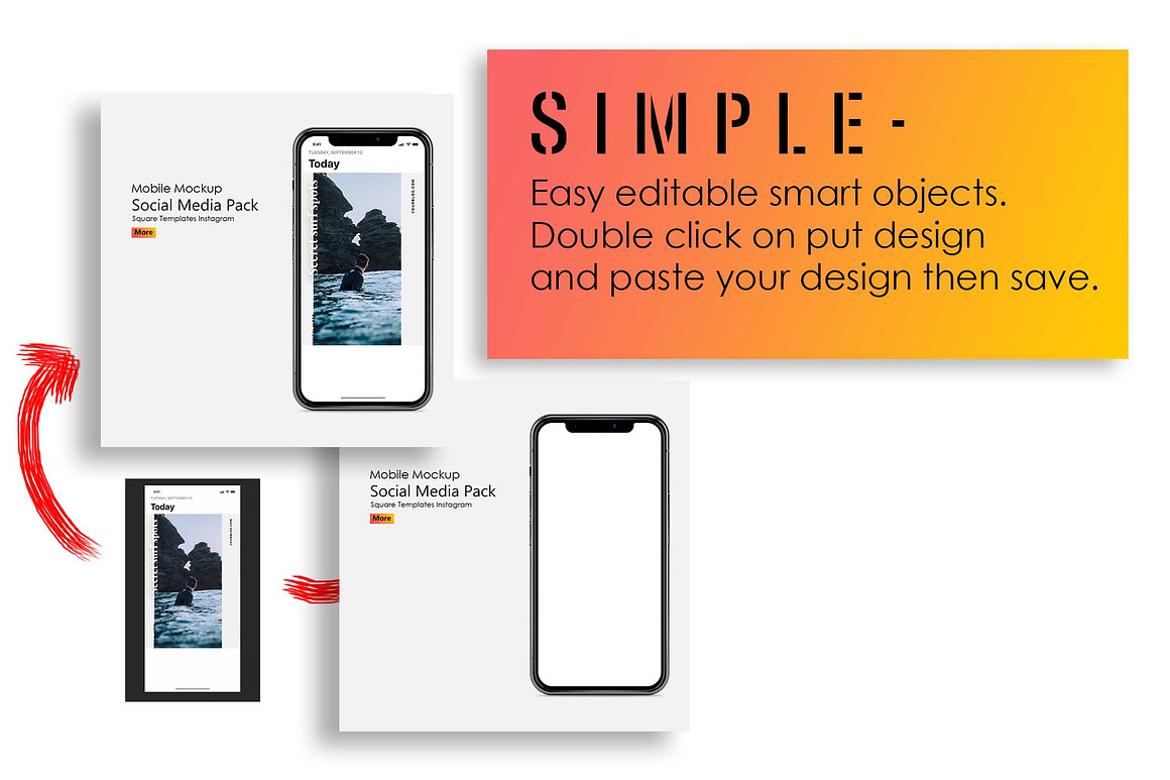 IPhone Mockup Social Media Scenes