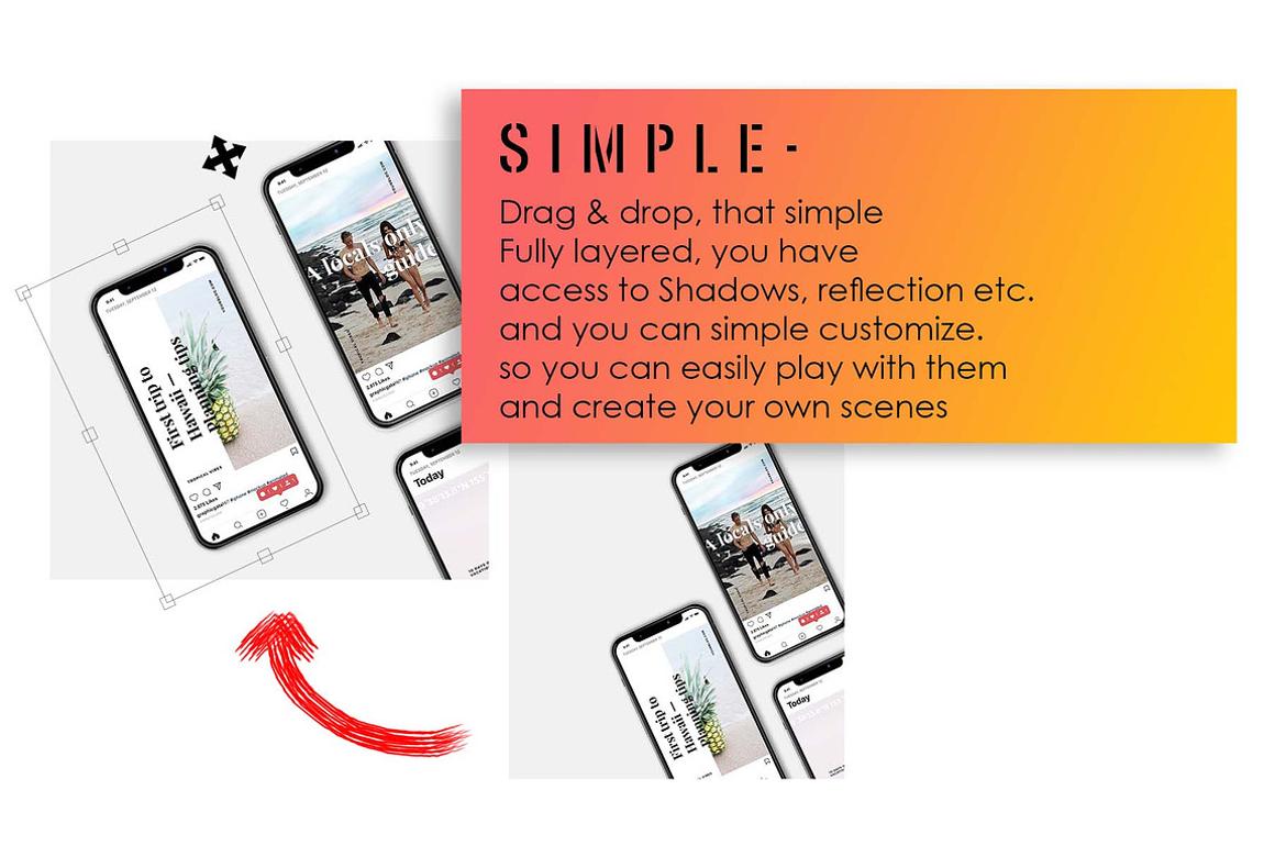 IPhone Mockup Social Media Scenes