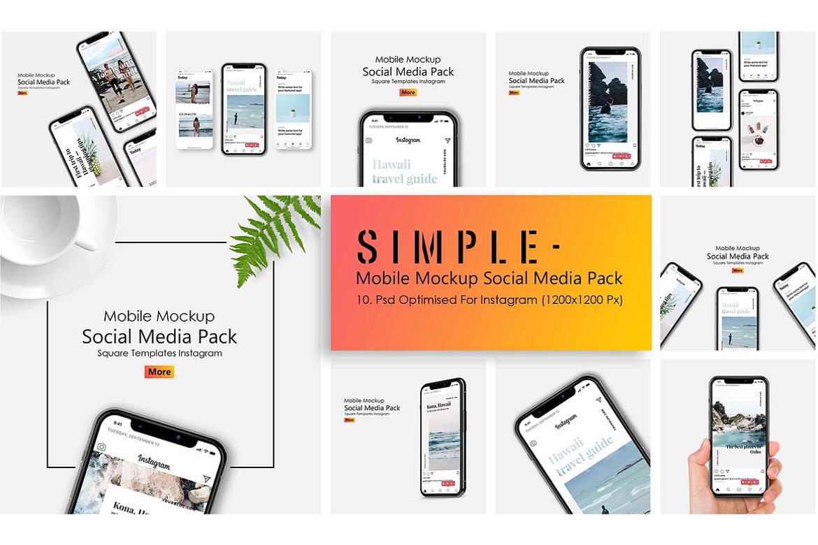IPhone Mockup Social Media Scenes