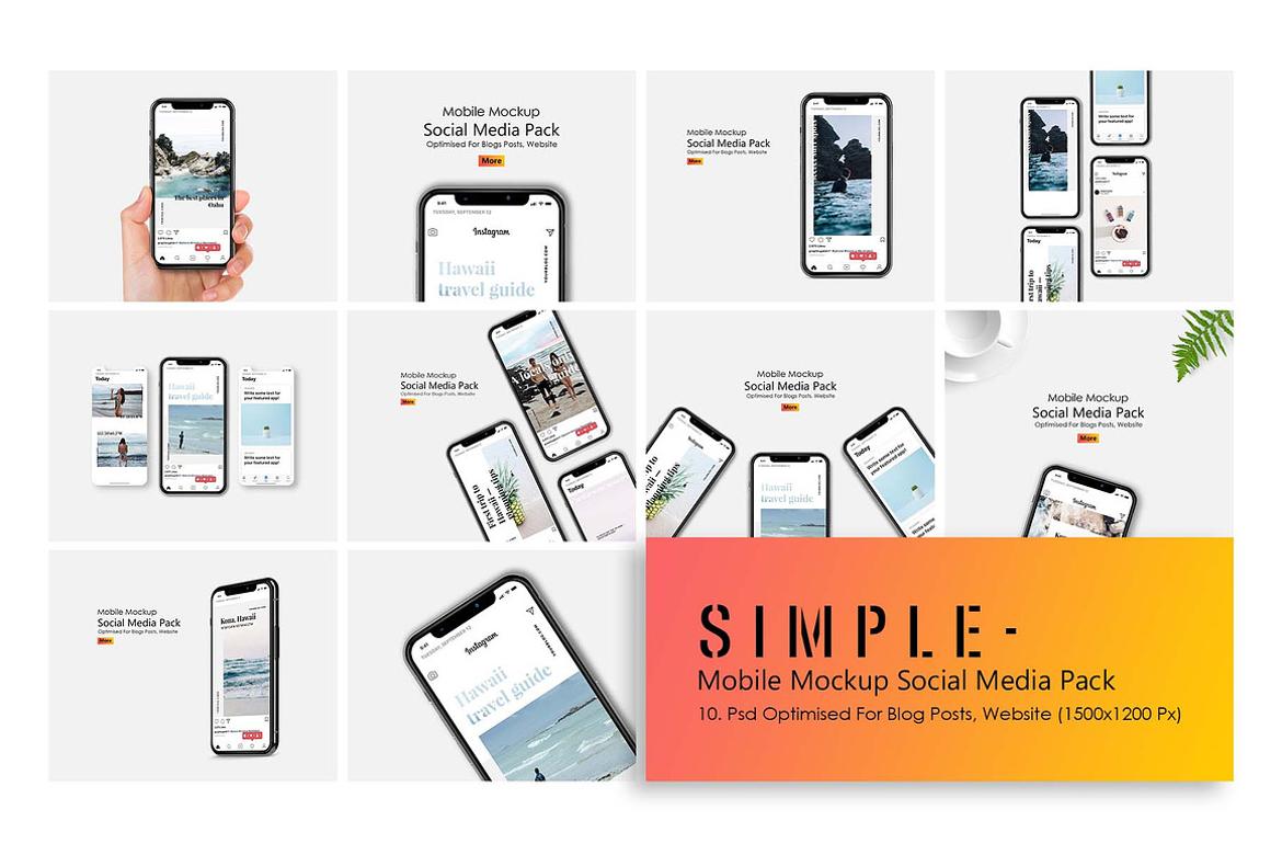 IPhone Mockup Social Media Scenes