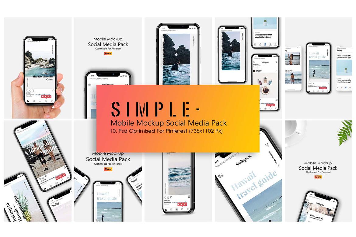 IPhone Mockup Social Media Scenes