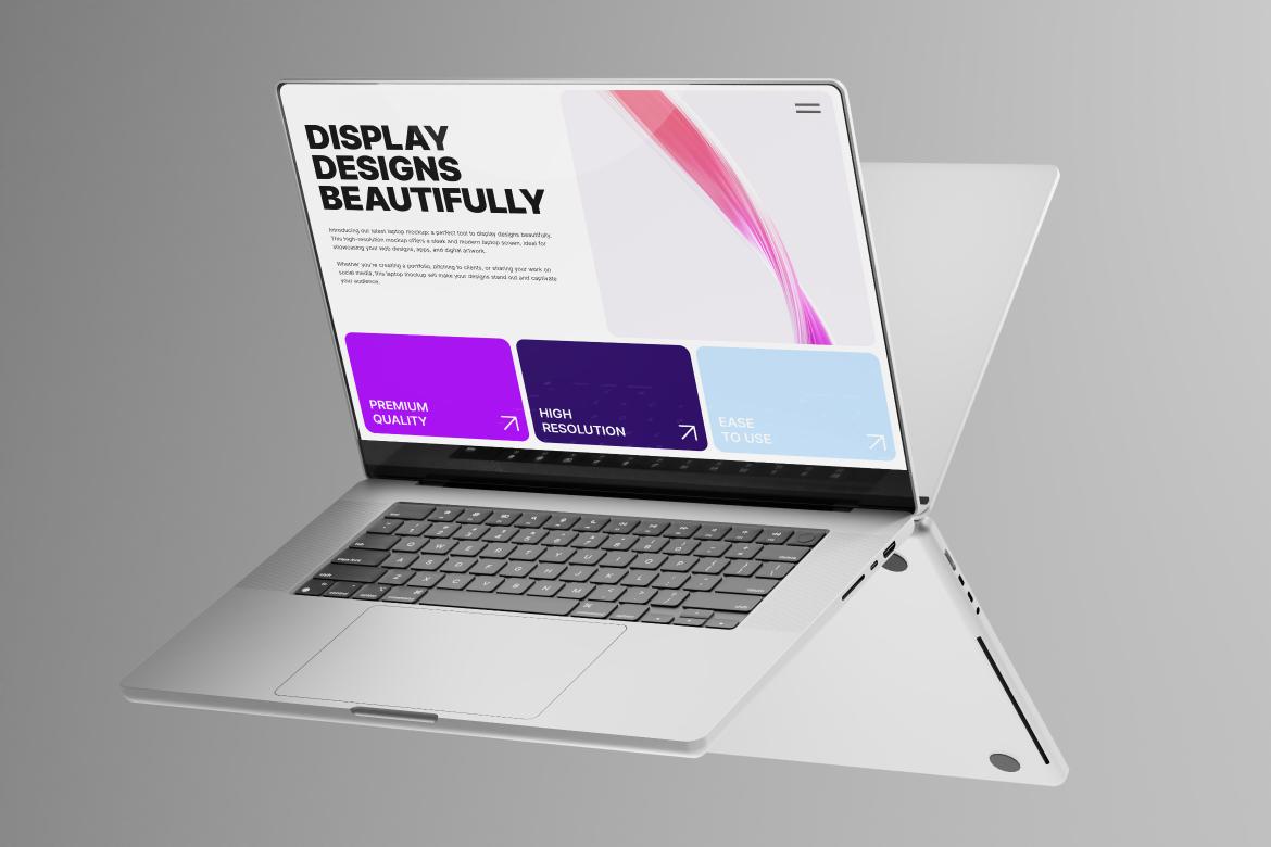 Laptop Mockup Minimalist Series - Scene 02