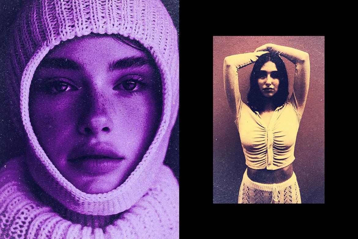 Retro Grainy Duotone Photo Effect
