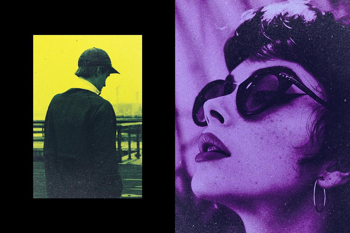 Retro Grainy Duotone Photo Effect