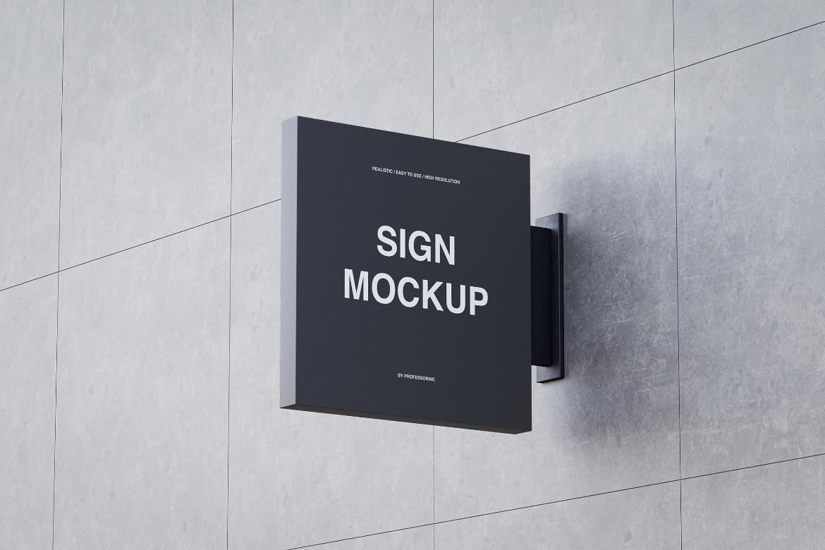Square Shop Sign Mockup