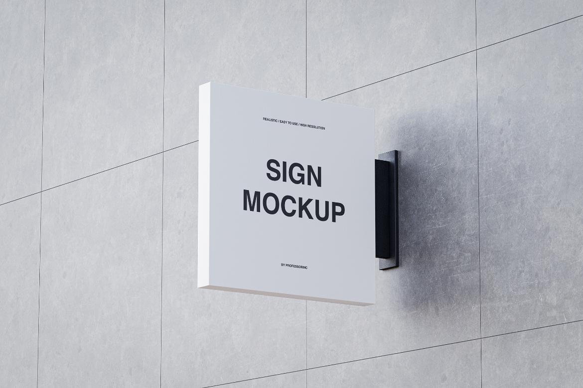 Square Shop Sign Mockup