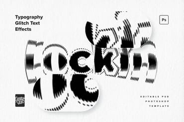 Typography Glitch Text Effect Mockup