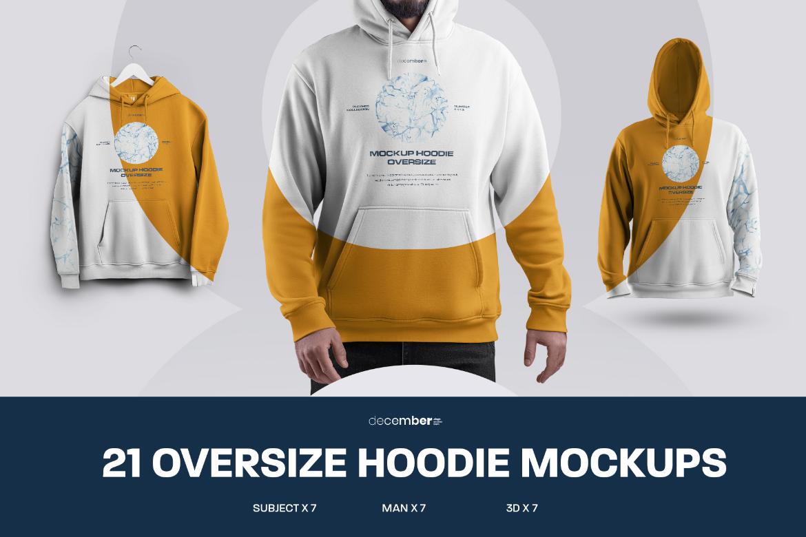 21 Mockups Oversize Hoodie. 3 Different Style