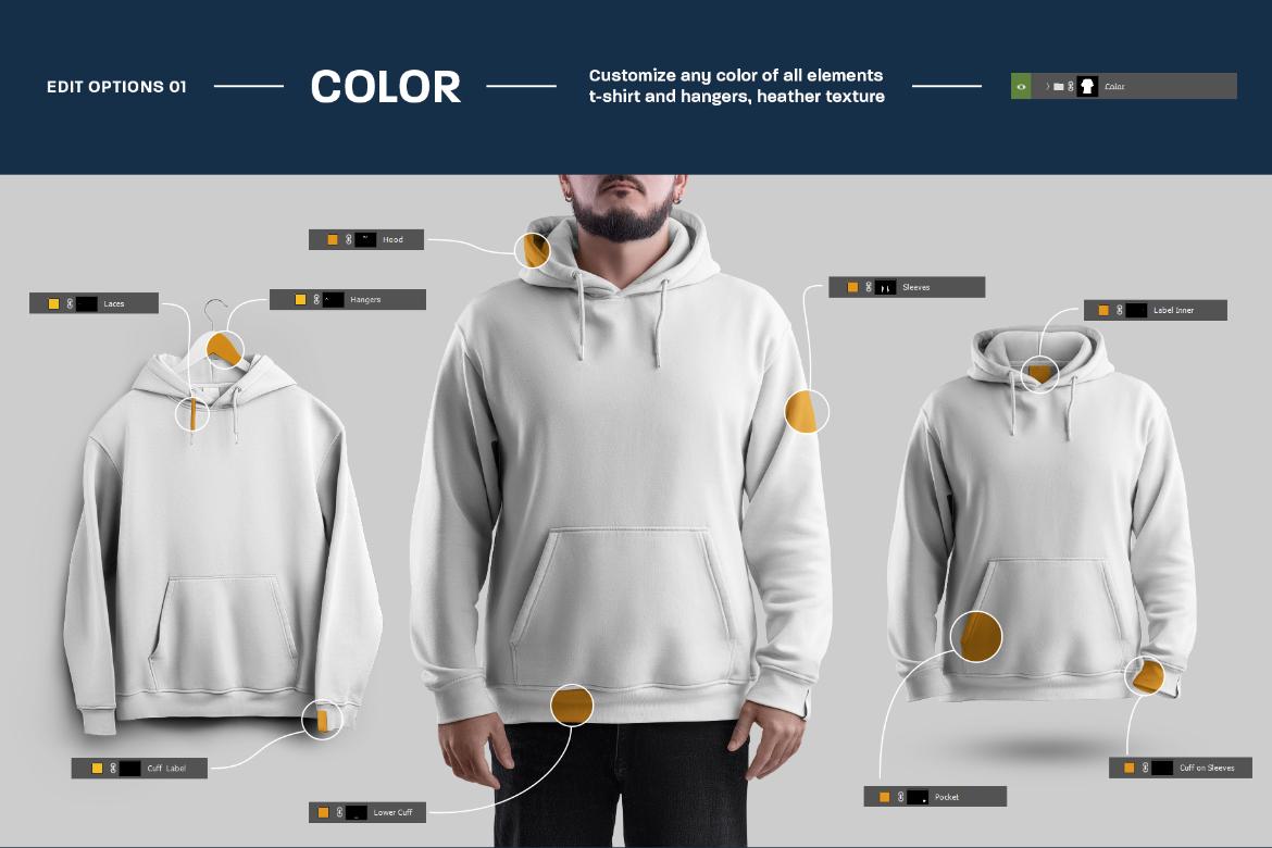 21 Mockups Oversize Hoodie. 3 Different Style
