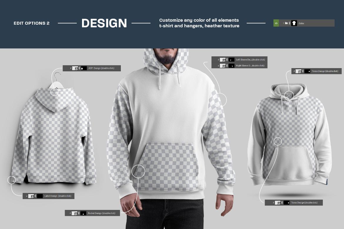21 Mockups Oversize Hoodie. 3 Different Style