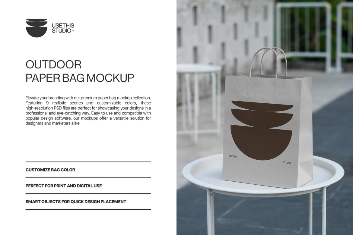 Outdoor Paper Bag Mockup Collection 