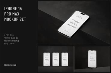 iPhone 15 Pro Max Mockup Set
