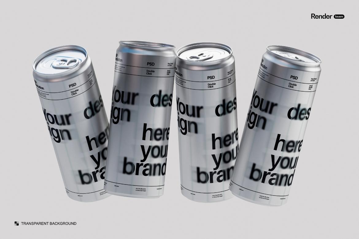 Metallic Soda Can Mockup Set