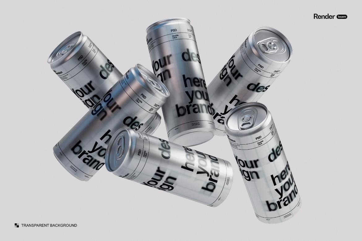 Metallic Soda Can Mockup Set