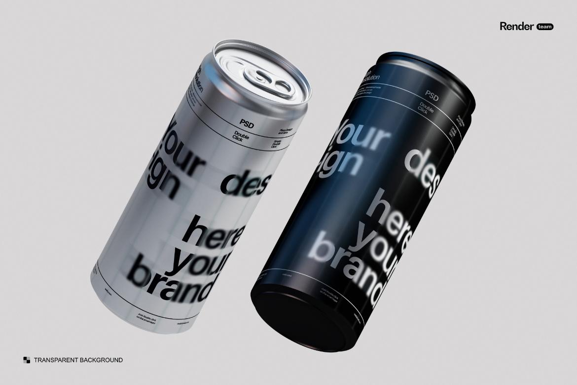 Metallic Soda Can Mockup Set