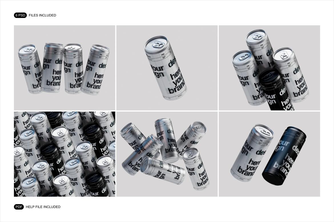 Metallic Soda Can Mockup Set