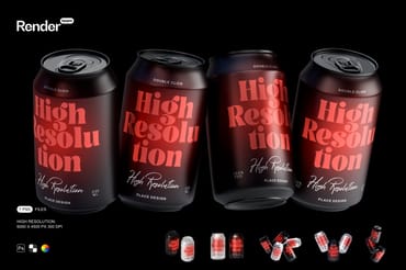 Metal Soda Can Mockup