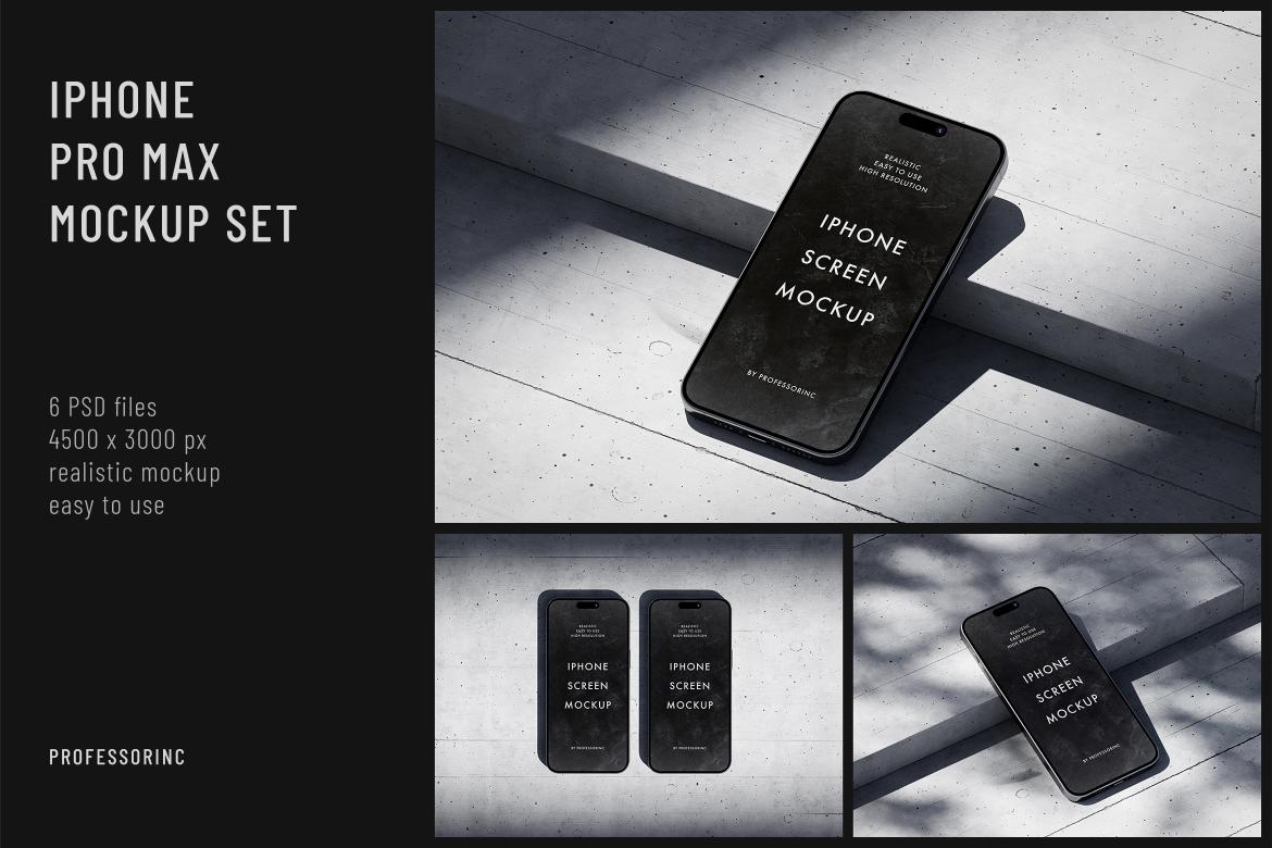 iPhone Pro Max Mockup Set
