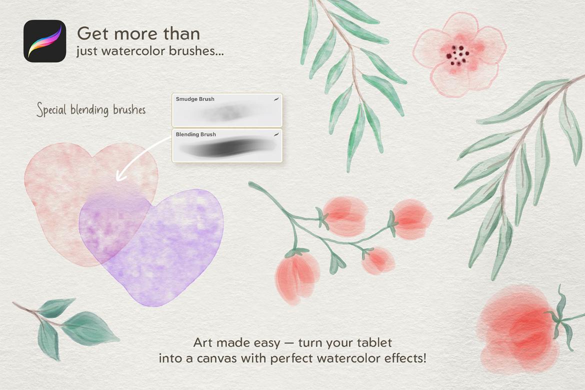 Realistic Watercolor Procreate Brushes