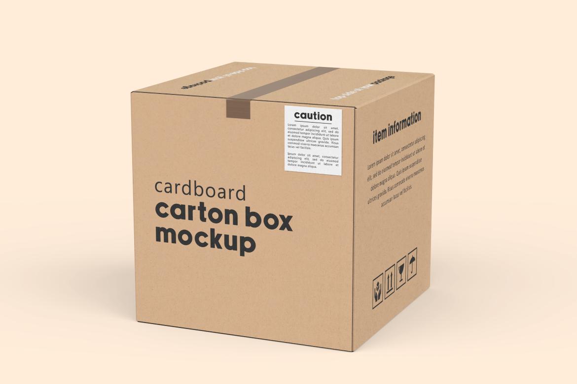 Square Carton Box Mockup