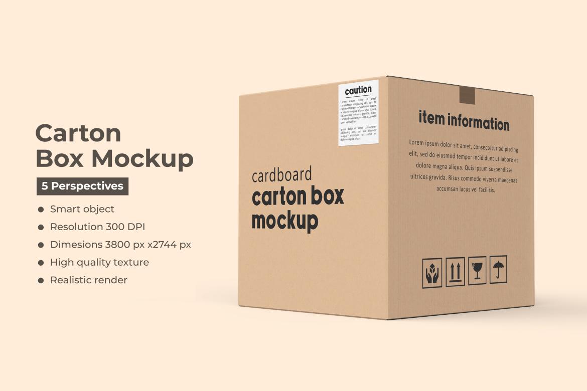 Square Carton Box Mockup