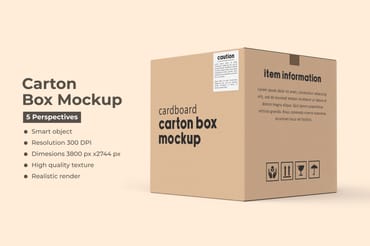 Square Carton Box Mockup