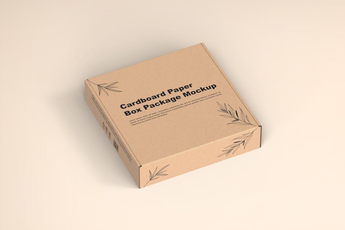 Cardboard Paper Box Packaging Mockup