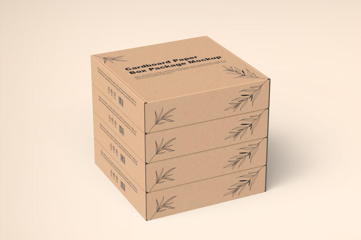 Cardboard Paper Box Packaging Mockup