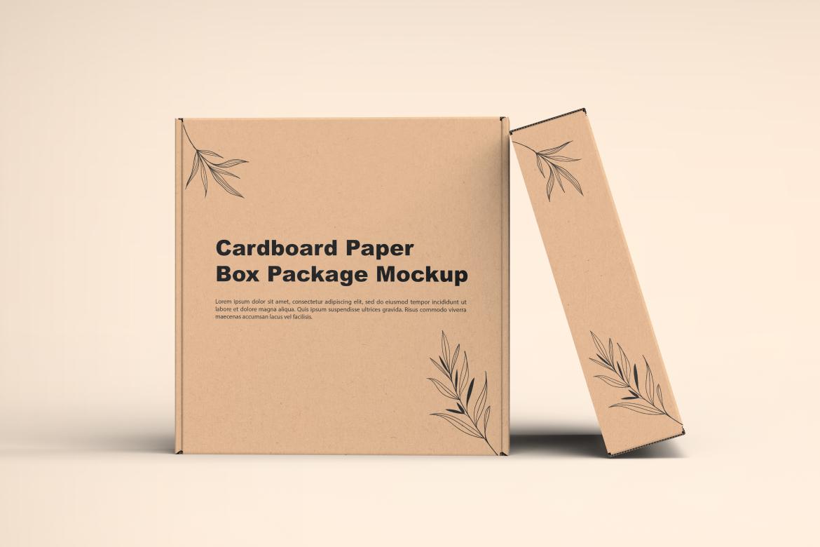 Cardboard Paper Box Packaging Mockup