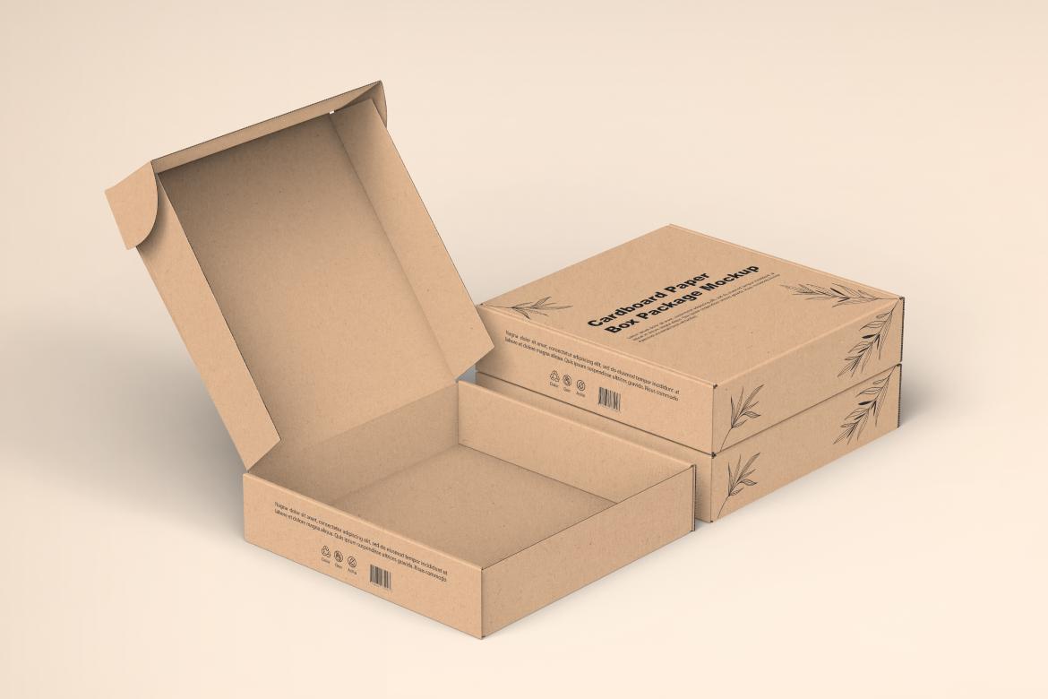 Cardboard Paper Box Packaging Mockup