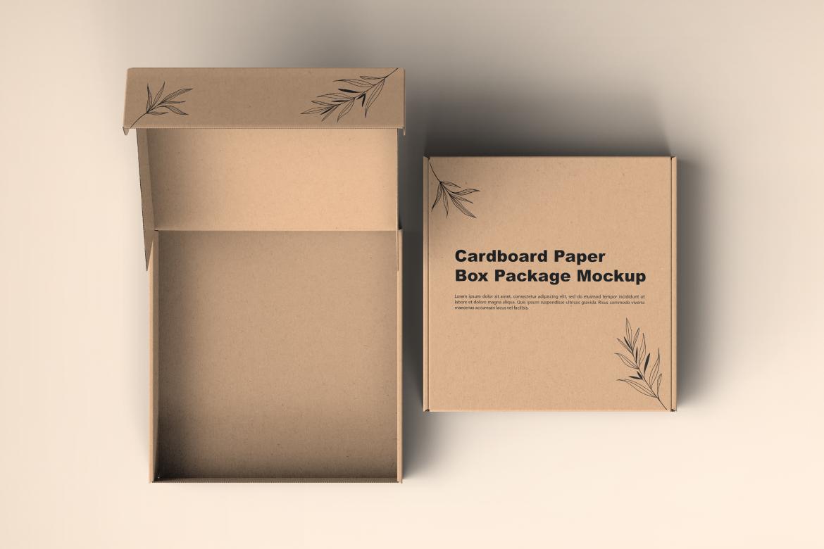 Cardboard Paper Box Packaging Mockup